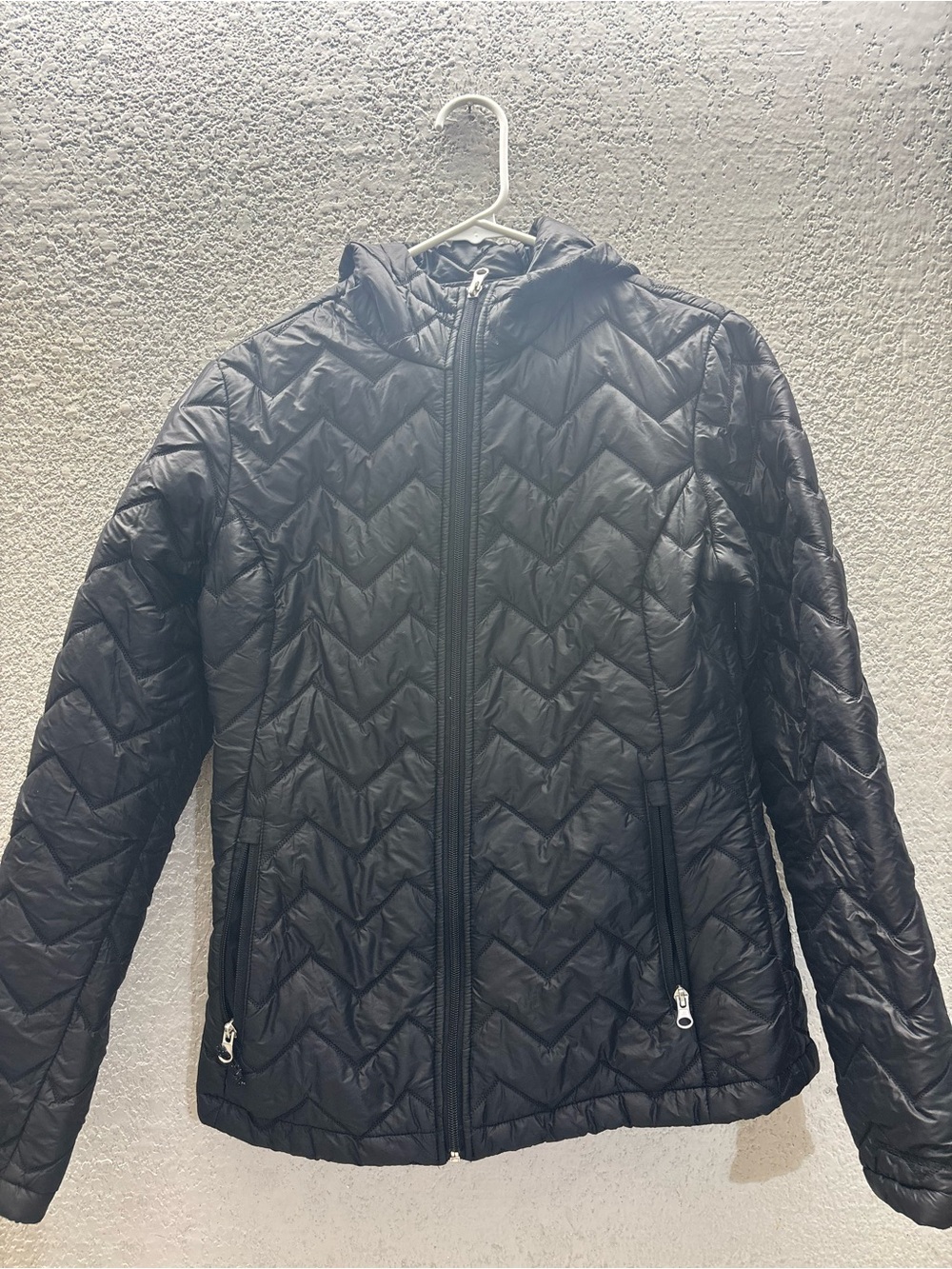 Free Country Black Quilted Hooded Puffer Jacket